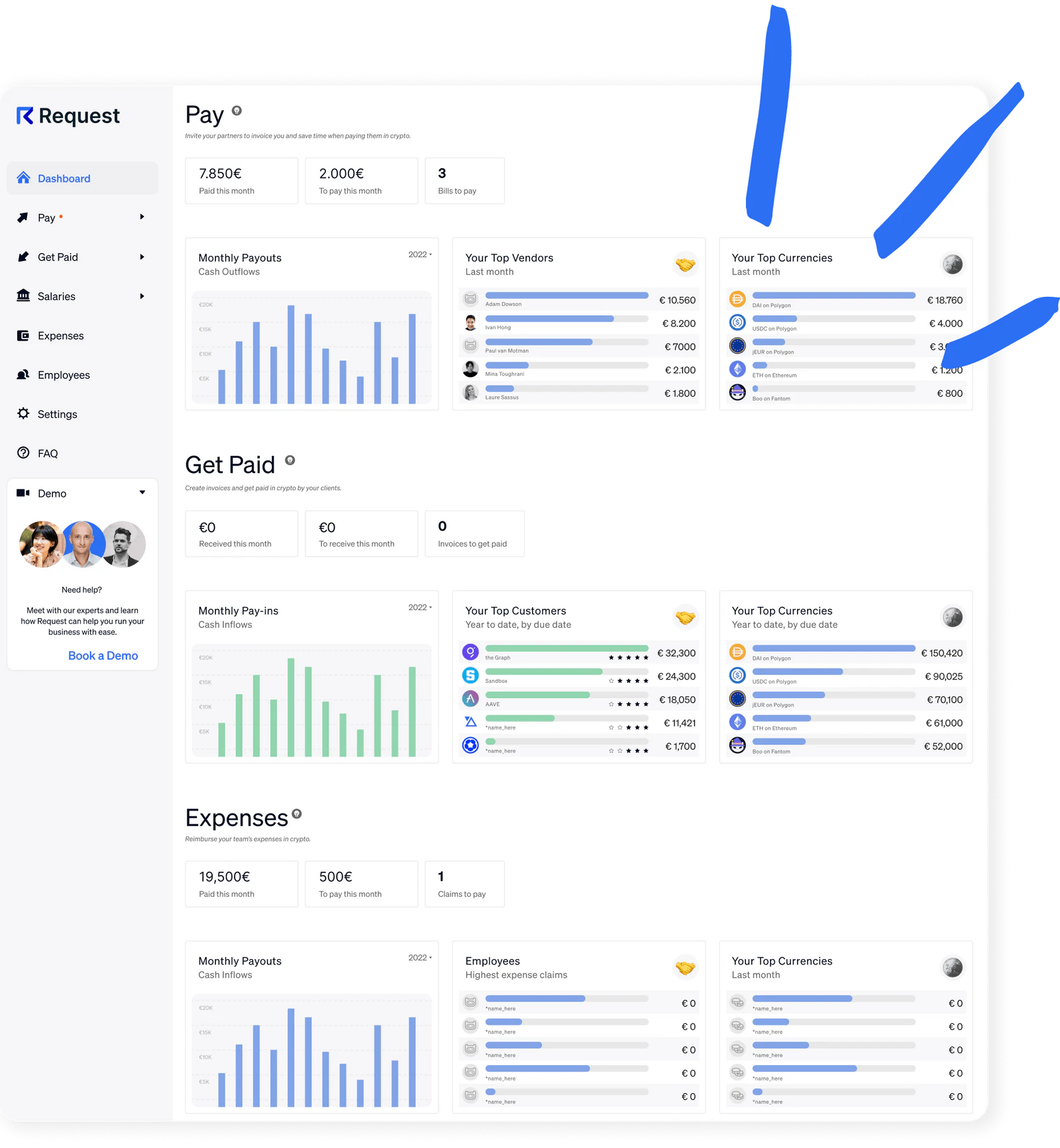 screenshot of Request Finance